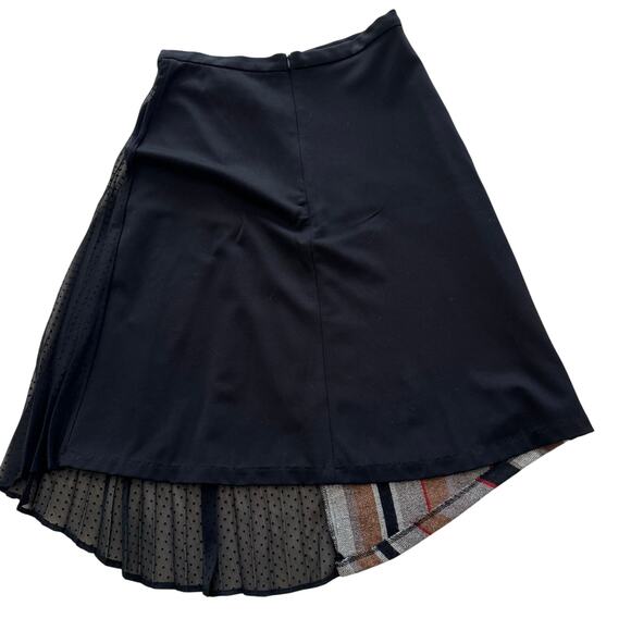 ANTHROPOLOGIE EVA FRANCO Wool and Chiffon Asymmetrical Midi Skirt Size 6 - Picture 6 of 7